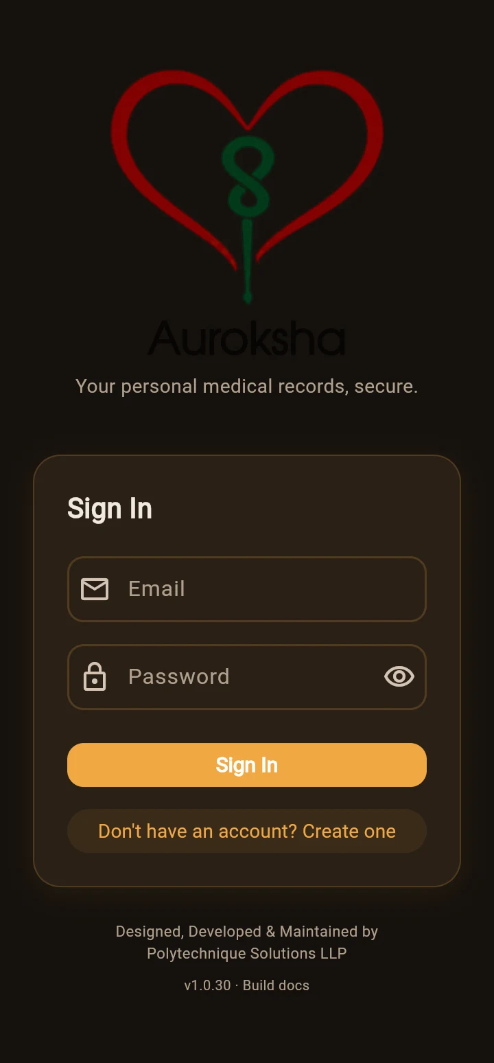 Android app Sign In screen
