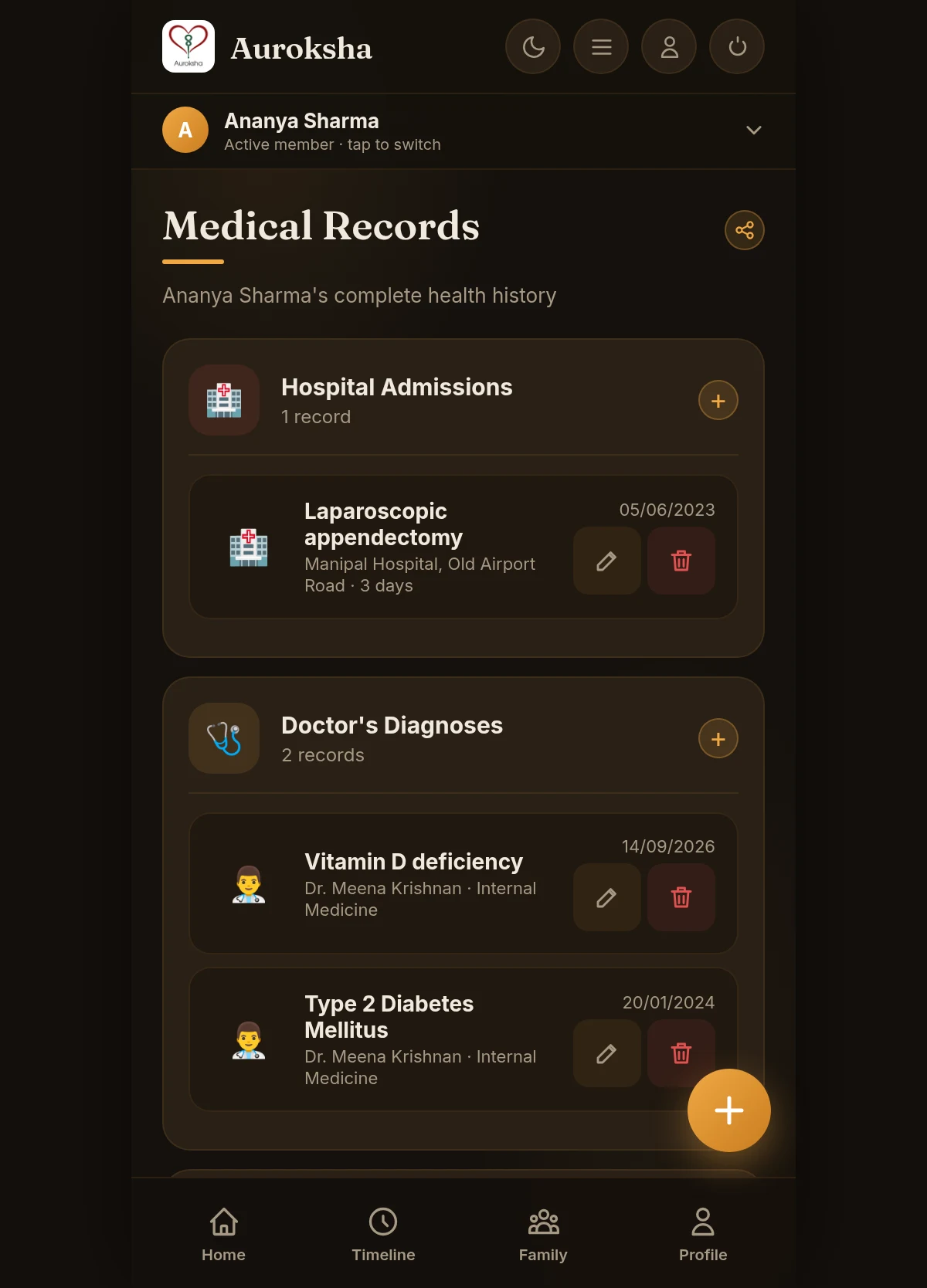 Medical Records page